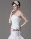 Beading Ruffles One Shoulder Floor Length Yarn Mermaid Wedding Dress