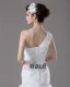 Beading Ruffles One Shoulder Floor Length Yarn Mermaid Wedding Dress