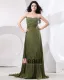 Chiffon Applikasjon Krusning Beaded Kjaereste Gulv Lengde Aftenkjoler Selskapskjoler
