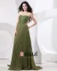 Chiffon Applikasjon Krusning Beaded Kjaereste Gulv Lengde Aftenkjoler Selskapskjoler