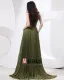 Chiffon Applikasjon Krusning Beaded Kjaereste Gulv Lengde Aftenkjoler Selskapskjoler