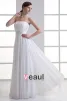 Chiffon Ruffle Strapless Floor Length Pleated Empire Wedding Dress