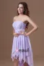 Chiffon Rüschen Trägerlosen Plissiert Asymmetrischen Länge Hochcocktailkleid Niedrigen Frauen