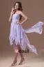 Chiffon Rüschen Trägerlosen Plissiert Asymmetrischen Länge Hochcocktailkleid Niedrigen Frauen