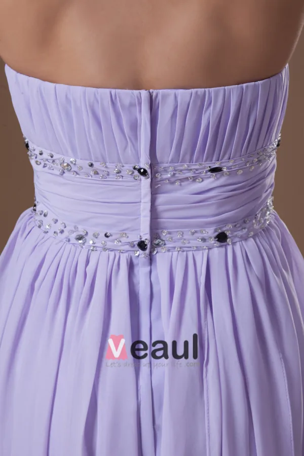 Chiffon Rüschen Trägerlosen Plissiert Asymmetrischen Länge Hochcocktailkleid Niedrigen Frauen