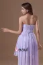 Chiffon Rüschen Trägerlosen Plissiert Asymmetrischen Länge Hochcocktailkleid Niedrigen Frauen