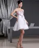 Organza Satin Beading Sweetheart Thigh Length Mini Wedding Dress
