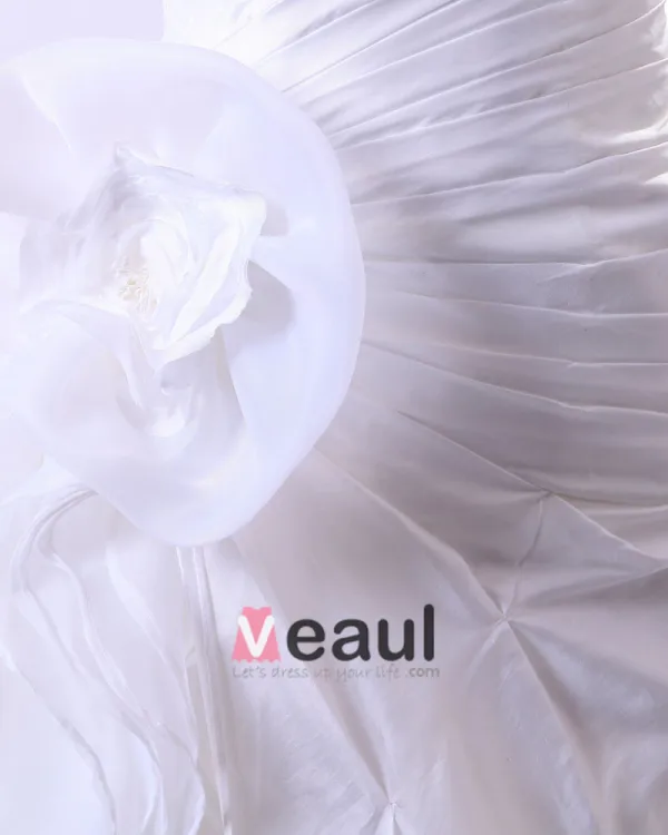 Beautiful Taffeta Beading Applique Sweetheart Cathedral Train Mermaid Wedding Dress