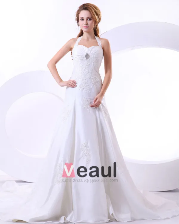 Beautiful Taffeta Beading Applique Sweetheart Cathedral Train Mermaid Wedding Dress