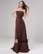 Robe De Demoiselle D'honneur De Mousseline De Soie Empire Bretelles Parole Longueur Femmes