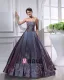 Ball Gown Strapless Beaded Embroidery Satin Cheap Prom Dresses