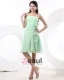 Flowers Chiffon Strapless Knee Length Bridesmaid Dresses