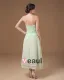 Absorbing Strapless Tea Length Applique Chiffon Mother of the Bride Dress
