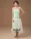 Absorbing Strapless Tea Length Applique Chiffon Mother of the Bride Dress