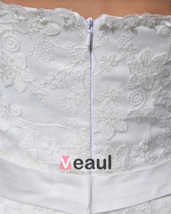 Sweetheart Floor Length Lace Beading Organza Ruffles Women Mermaid Wedding Dress