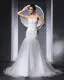 Beautiful Beading Ruffle Sweetheart Floor Length Court Train Organza Satin A Line Wedding Dress
