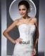 Beautiful Beading Ruffle Sweetheart Floor Length Court Train Organza Satin A Line Wedding Dress