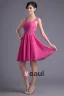 Fashion Chiffon Pleated Square Thigh Length Bridesmaid Dress