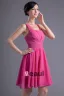 Fashion Chiffon Pleated Square Thigh Length Bridesmaid Dress