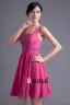Fashion Chiffon Pleated Square Thigh Length Bridesmaid Dress