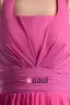 Fashion Chiffon Pleated Square Thigh Length Bridesmaid Dress