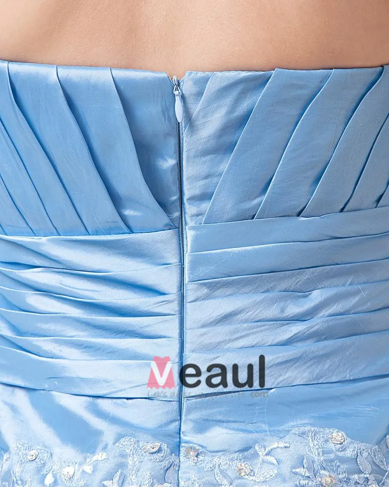 Taffeta Applikasjon Kjaereste Knelange Modre Av Bruden Gjester Kjoler