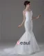 Bretelles Spaghetti Plissee Perles Etage Longueur Robe De File De Mariée Sirène