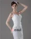 Bretelles Spaghetti Plissee Perles Etage Longueur Robe De File De Mariée Sirène