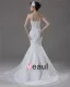 Bretelles Spaghetti Plissee Perles Etage Longueur Robe De File De Mariée Sirène