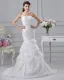 Charmeuse Beaded Ruffle Strapless Court A-line Bridal Gown Wedding Dress