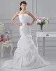 Charmeuse Beaded Ruffle Strapless Court A-line Bridal Gown Wedding Dress