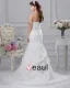 Charmeuse Beaded Ruffle Strapless Court A-line Bridal Gown Wedding Dress