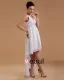 Ceinture Applique Col V Mini Robe / Graduation Des Robes De Mariage De Robe De Mariée Courtes