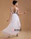 Ceinture Applique Col V Mini Robe / Graduation Des Robes De Mariage De Robe De Mariée Courtes