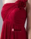 Une Ruche De Fleur-de-chaussee Robe De Demoiselle D'honneur De Mousseline De Soie Longueur D'epaule
