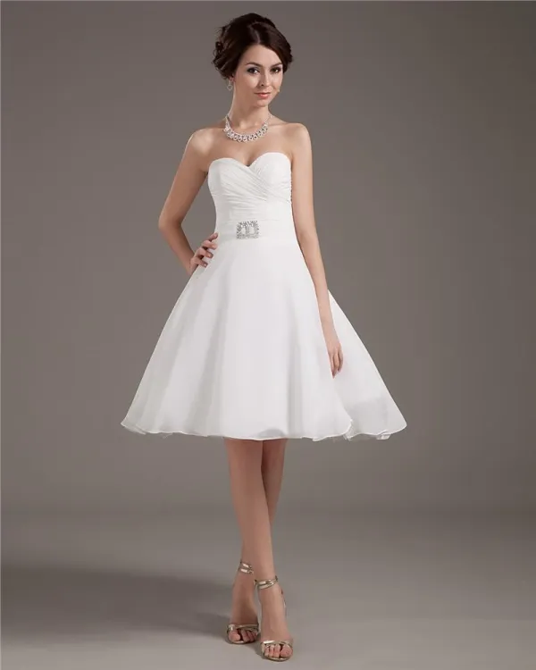 Taffeta Yarn Short Bridal Gown Wedding Dress