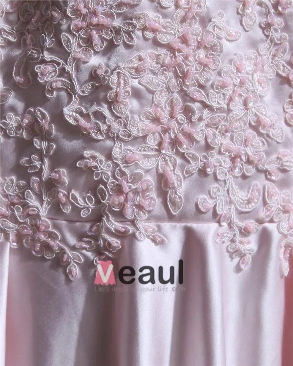 Satin Beading Embroidery Halter Court Mermaid Bridal Gown Wedding Dress