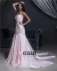 Satin Beading Embroidery Halter Court Mermaid Bridal Gown Wedding Dress