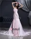 Satin Beading Embroidery Halter Court Mermaid Bridal Gown Wedding Dress