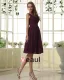 Amylinda Mousseline A Volants V Neck Longueur Genou Robe / Graduation Des Robes De Demoiselle D'honneur Robe