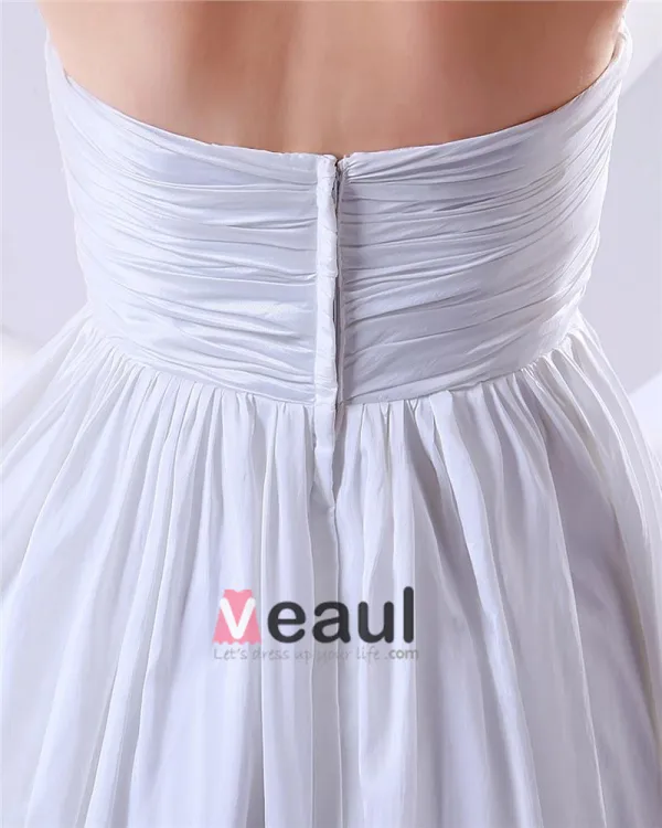 Speciale Imperium Strapless Ruches Vloer-length Chiffon Bruidsmeisjes Jurken