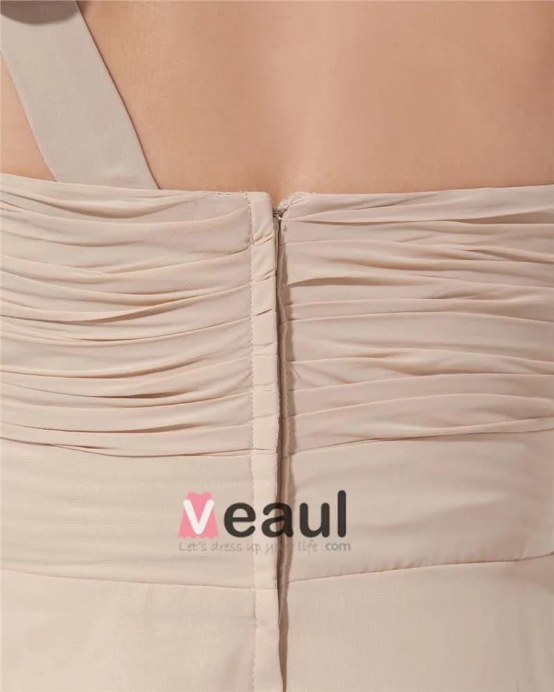 Kjaereste Blomst Plissert Ermelos Glidelas Gulv Lengde Chiffon Silke Kvinne Brudepikekjoler