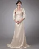 Satin-fußbodenlänge Rüsche Mütter Der Braut Kleid Gäste