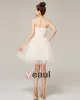 Satin Tulle Bow Sweetheart Mini Ball Gown Bridesmaid Dress