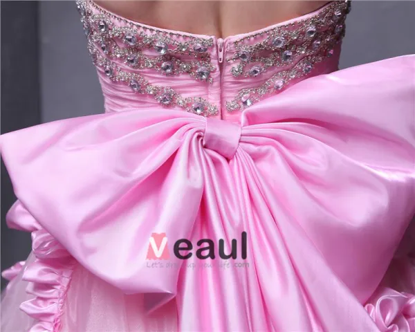Elegant Garn Charmeuse Bowknot Parlstav Axelbandslos Asymmetrisk Kvinnor Balklänningar