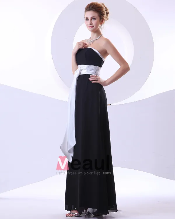 Charming Chiffon Sash Strapless Floor Length Bridesmaid Dresses