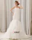 Stylish Ruffle Floor Length Semi-cathedral Strapless Organza Mermaid Wedding Dress