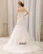 Stylish Ruffle Floor Length Semi-cathedral Strapless Organza Mermaid Wedding Dress