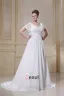 Volants Mousseline De Soie Perlee Col En V, Plus La Taille De Mariée Robes De Mariage De Robe