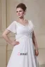 Volants Mousseline De Soie Perlee Col En V, Plus La Taille De Mariée Robes De Mariage De Robe